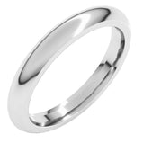 14K White Gold 3 mm Comfort-Fit Half Round Band Size 7.5