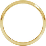 14K Yellow Gold 2.5 mm Half Round Band Size 10