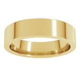 14K Yellow Gold 5 mm Comfort-Fit Flat Band Size 10.5