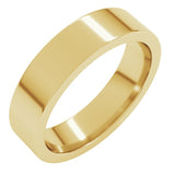 18K Yellow Gold 5 mm Comfort-Fit Flat Band Size 7
