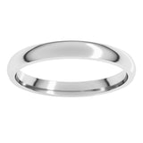 14K White Gold 2.5 mm Lightweight Comfort-Fit Half Round Band Size 6