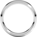 Platinum 7 mm Beveled-Edge Comfort-Fit Flat Band Size 10