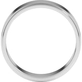 10K White Gold 6 mm Stepped-Edge Flat Band Size 9.5