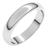 10K White Gold 4 mm Half Round Band Size 7.5