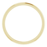 14K Yellow Gold 1.5 mm Half Round Band Size 5.5