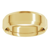 10K Yellow Gold 6 mm Beveled-Edge Comfort-Fit Flat Band Size 9.5