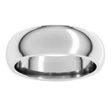 Sterling Silver 6 mm Comfort-Fit Half Round Band Size 12.5