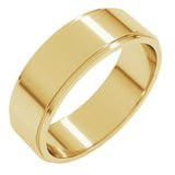 10K Yellow Gold 6 mm Stepped-Edge Flat Band Size 12