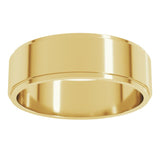 10K Yellow Gold 6 mm Stepped-Edge Flat Band Size 12