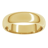 10K Yellow Gold 5 mm Half Round Band Size 7.5