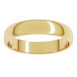 10K Yellow Gold 4 mm Lightweight Half Round Band Size 9