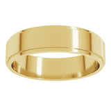 10K Yellow Gold 5 mm Stepped-Edge Flat Band Size 10