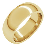 10K Yellow Gold 7 mm Comfort-Fit Half Round Band Size 9
