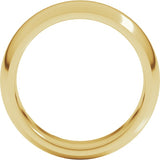 10K Yellow Gold 7 mm Comfort-Fit Half Round Band Size 9