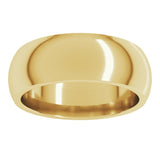 10K Yellow Gold 7 mm Comfort-Fit Half Round Band Size 9