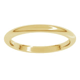 10K Yellow Gold 2 mm Comfort-Fit Half Round Band Size 9.5