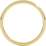 10K Yellow Gold 2 mm Lightweight Comfort-Fit Half Round Band Size 4.5