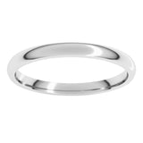14K White Gold 2 mm Lightweight Comfort-Fit Half Round Band Size 8.5