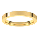 14K Yellow Gold 2.5 mm Comfort-Fit Flat Band Size 8