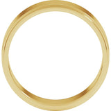 14K Yellow Gold 7 mm Stepped-Edge Flat Band Size 9