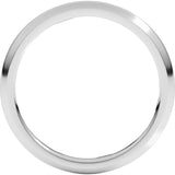 18K White Gold 2 mm Comfort-Fit Half Round Band Size 6