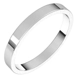 18K White Gold 2.5 mm Flat Band Size 6.5