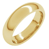 10K Yellow Gold 5 mm Comfort-Fit Half Round Band Size 11