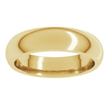 10K Yellow Gold 5 mm Comfort-Fit Half Round Band Size 11