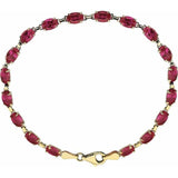14K Yellow Gold Lab-Grown Ruby 7 1/4