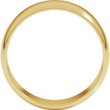 10K Yellow Gold 7 mm Lightweight Half Round Band Size 9