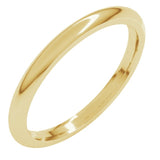 10K Yellow Gold 2 mm Comfort-Fit Half Round Band Size 8