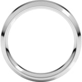 14K White Gold 6 mm Beveled-Edge Comfort-Fit Flat Band Size 9