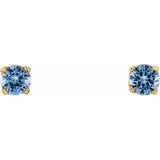 14K Yellow Gold Natural Aquamarine Youth Earrings
