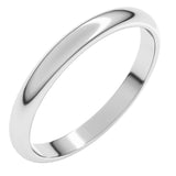Sterling Silver 2.5 mm Half Round Band Size 8.5