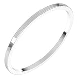 14K White Gold 1 mm Ultra-Lightweight Flat Band Size 5.5