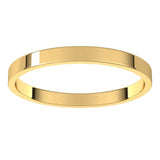 14K Yellow Gold 2 mm Ultra-Lightweight Flat Band Size 4