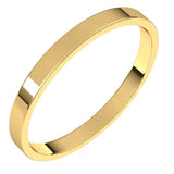 14K Yellow Gold 2 mm Ultra-Lightweight Flat Band Size 5.5