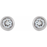 14K White Gold .03 CTW Natural Diamond Micro Bezel-Set Earrings