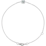 14K White Gold Natural White Sapphire  6 1/2-7-1/2