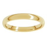 14K Yellow Gold 2.5 mm Lightweight Comfort-Fit Half Round Band Size 4.5