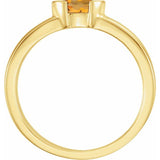 14K Yellow Gold Natural Citrine Stackable Family Ring