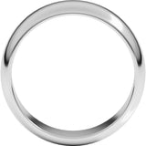 Platinum 7 mm Half Round Band Size 9