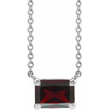 14K White Gold Natural Mozambique Garnet 18