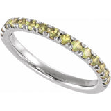 Sterling Silver Natural Peridot Stackable Ring