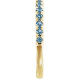 14K Yellow Gold Natural Aquamarine Stackable Ring