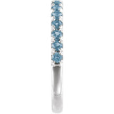 Sterling Silver Natural Aquamarine Stackable Ring