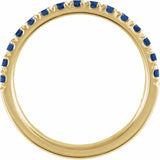 14K Yellow Gold Lab-Grown Blue Sapphire Stackable Ring