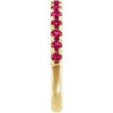 14K Yellow Gold Lab-Grown Ruby Stackable Ring