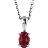 Sterling Silver Natural Mozambique Garnet 16-18