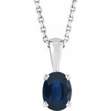 Sterling Silver Lab-Grown Blue Sapphire 16-18